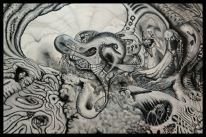 "Covid 19 Mask" - Oil on canvas 24" x 36"