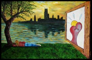 "Chicago Lakefront" - Oil on canvas 24" x 36"