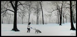 "Franklin Park, Bloomington, IL" - Oil & acrylic on canvas 24" x 48"