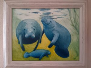 "The Manatees" - Oil on board 8" x 10"